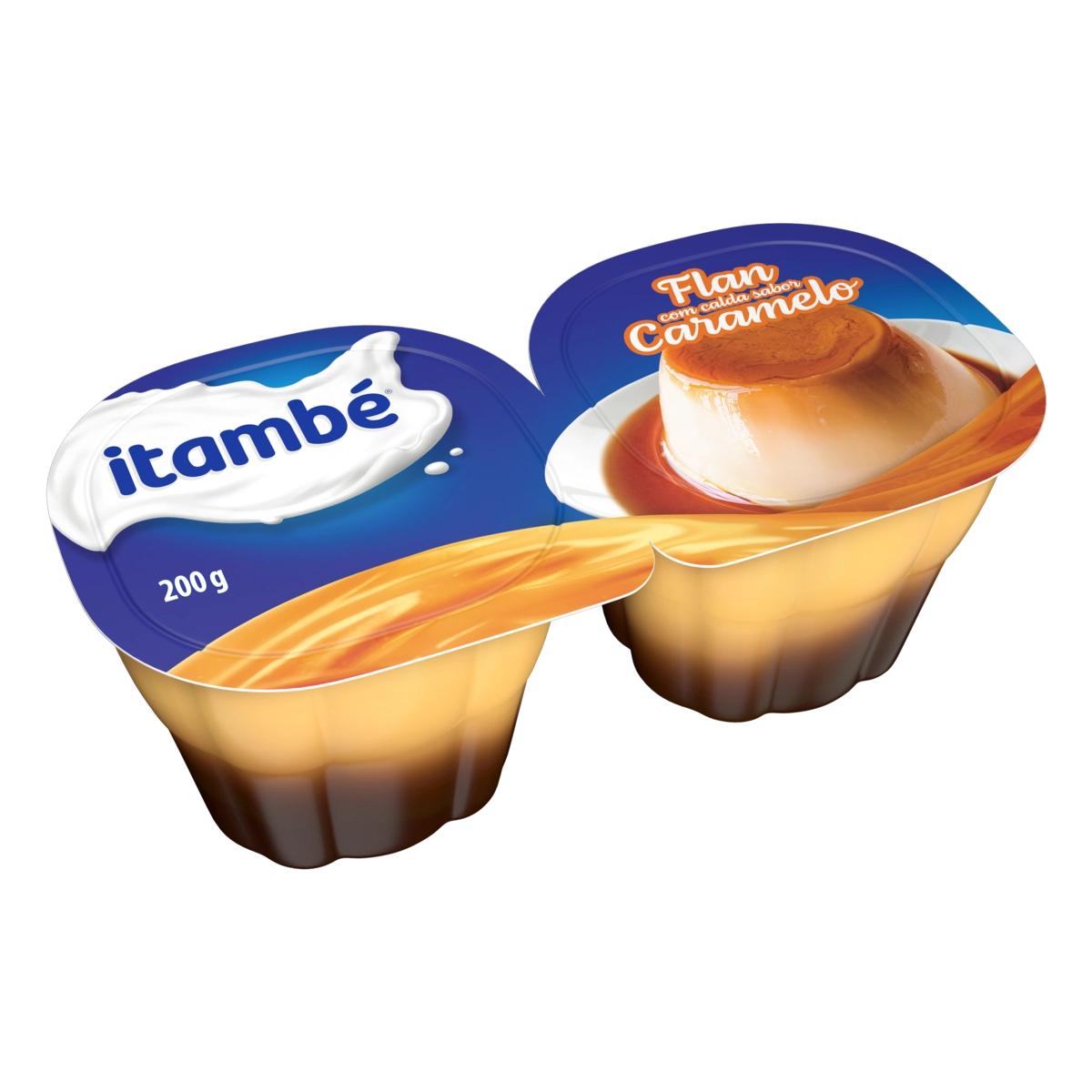 Sobremesa Láctea Flan Calda Caramelo Itambé Bandeja 200g 2 Unidades