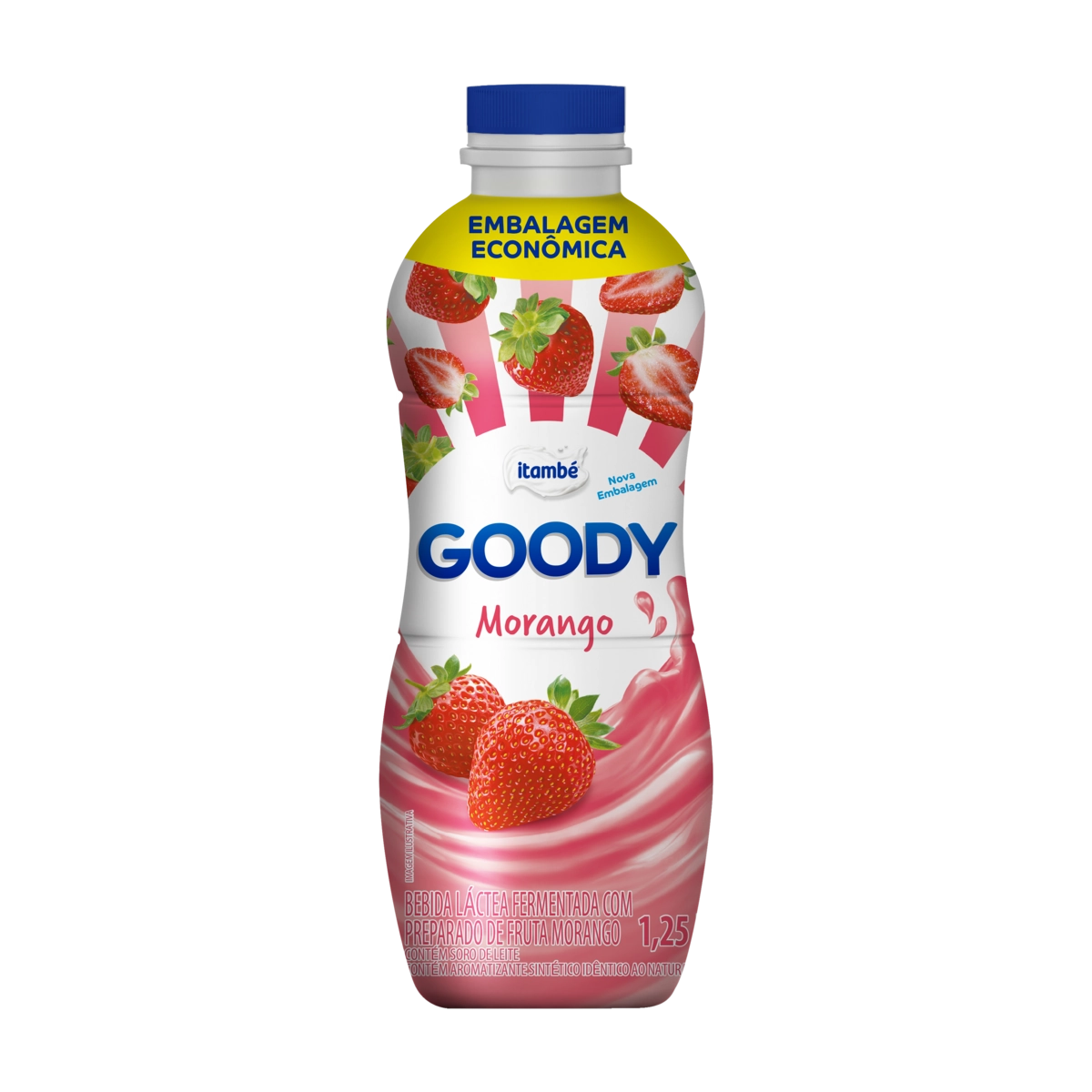 Bebida Láctea Fermentada Morango Itambé Goody Garrafa 1,25kg Embalagem Econômica