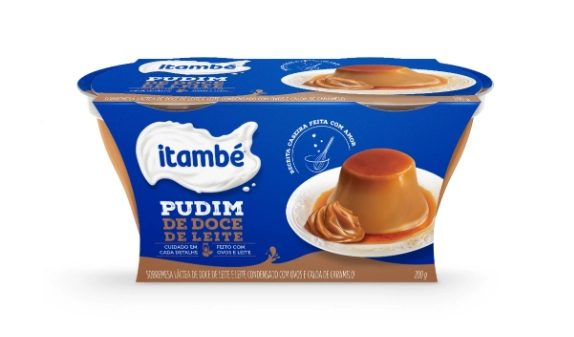 Sobremesa Láctea Pudim Doce De Leite Calda Caramelo Itambé Bandeja 200g 2 Unidades