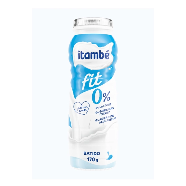 Iogurte Desnatado Batido Zero Lactose Itambé Fit Frasco 170g
