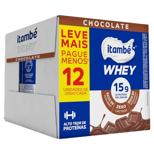 Pack Bebida Láctea Uht Chocolate Zero Lactose Itambé Whey Caixa 12 Unidades 250ml Cada Leve Mais Pag