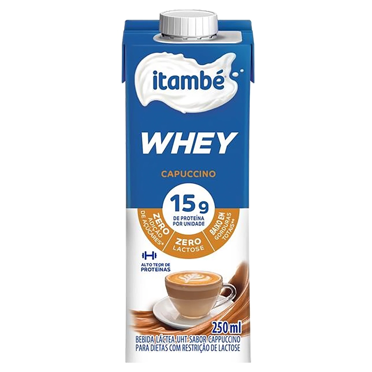 Bebida Láctea Uht Capuccino Zero Lactose Itambé Whey Caixa 250ml