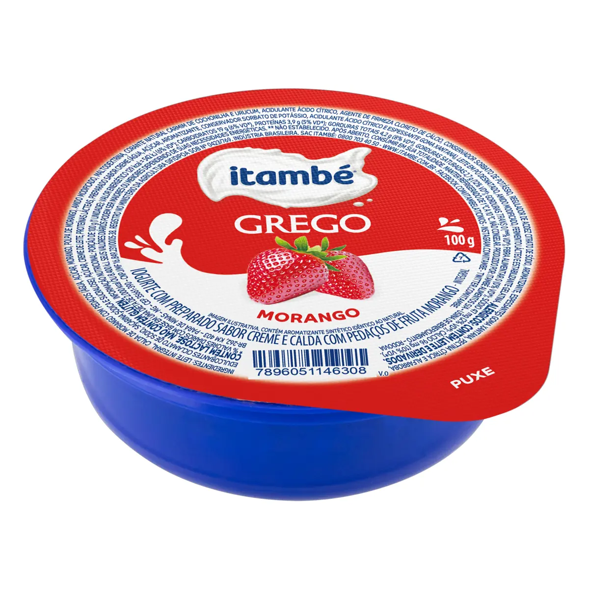 Iogurte Grego Morango Itambé Pote 90g