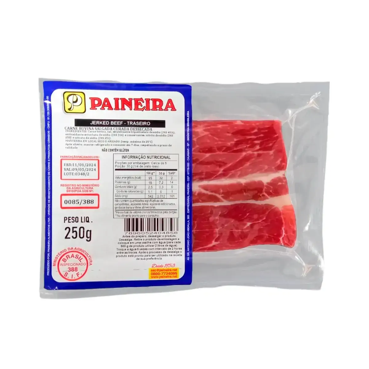 Carne Bovina Salgada Seca Paineira 250g