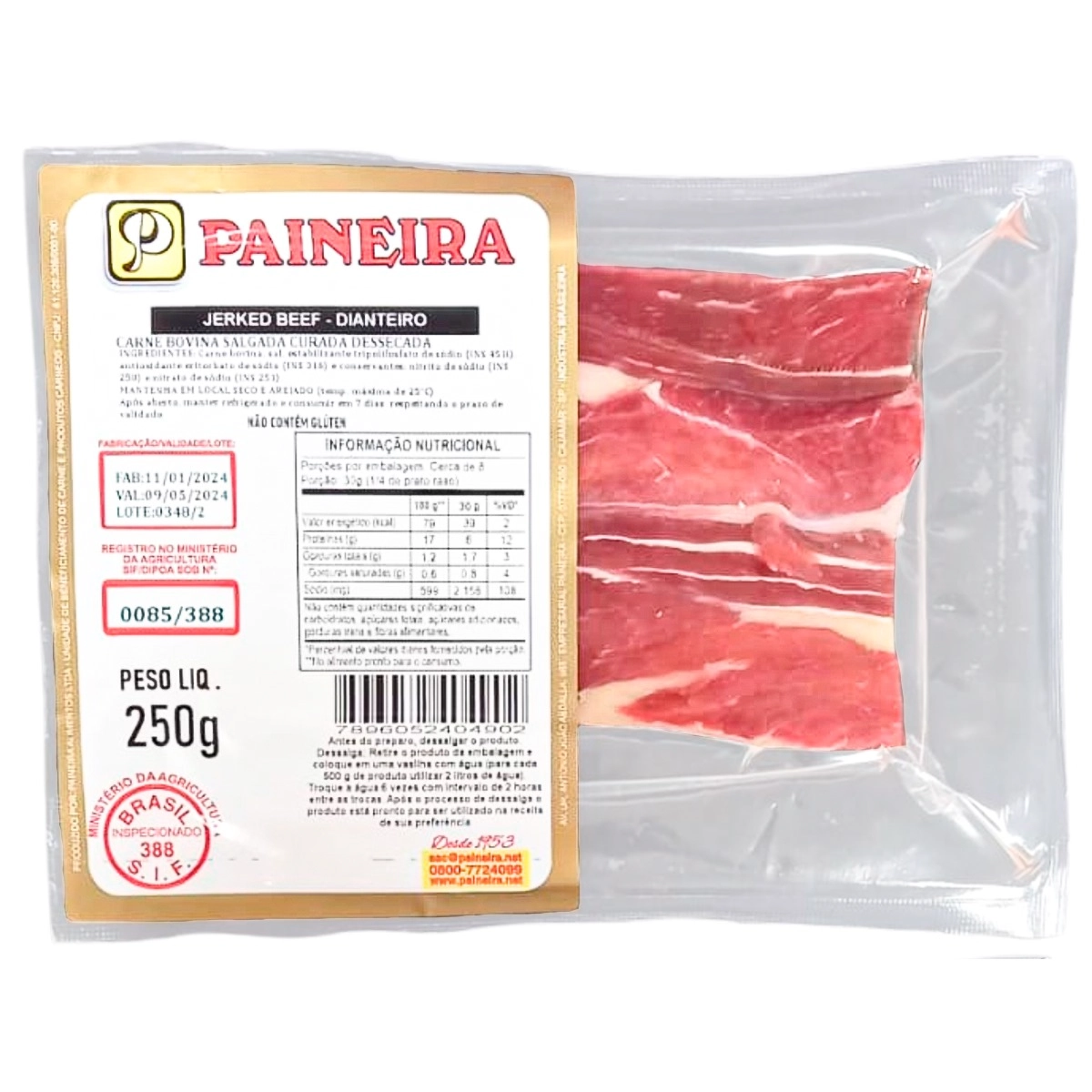 Carne Bovina Salgada Seca Paineira 250g