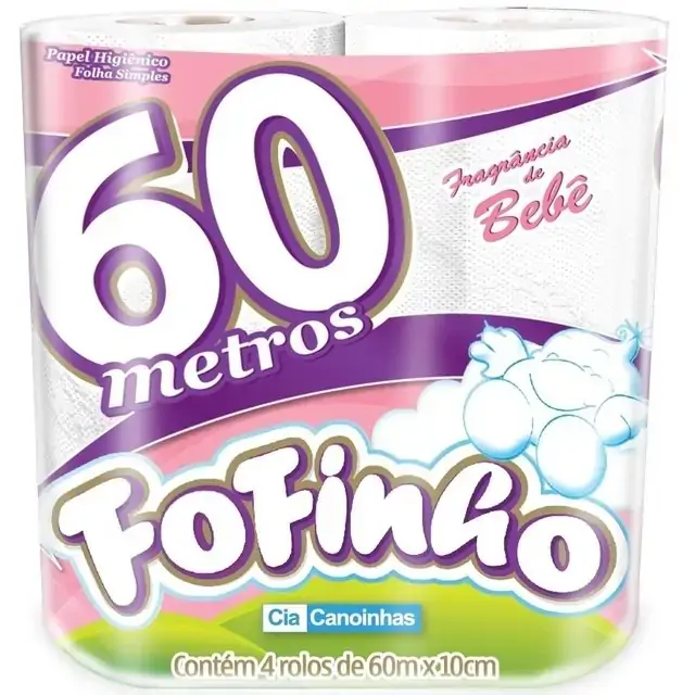 Papel Higiênico Fofinho C/4 Fragancia Bebe 60m