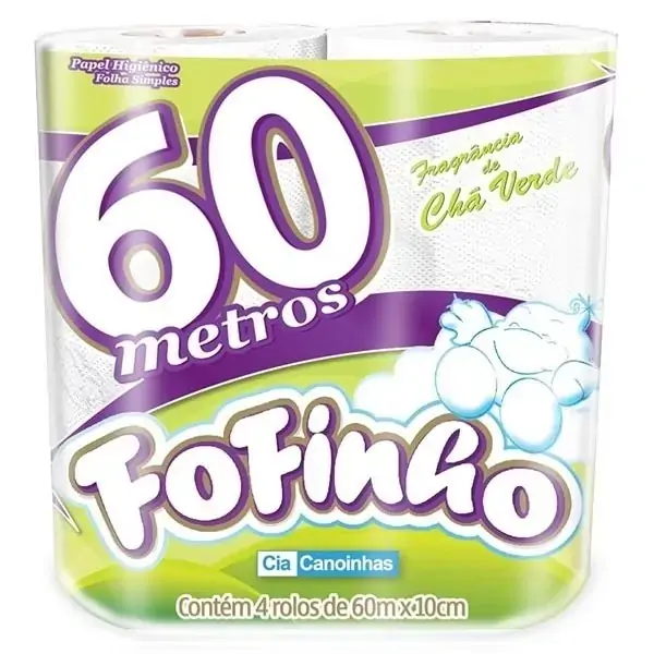 Papel Higiênico Fofinho C/4 Cha Verde 60mt