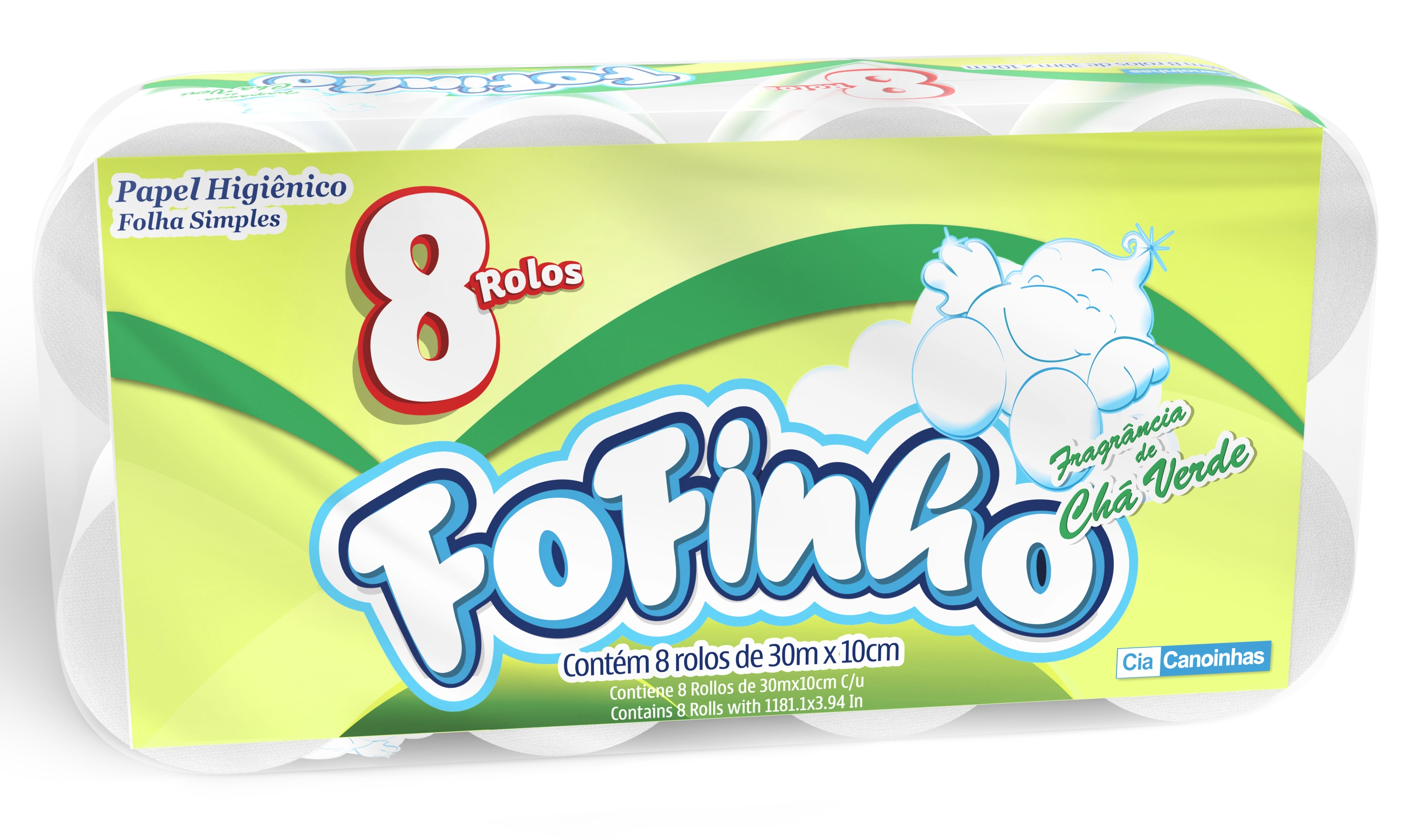 Papel Higiênico Fofinho C/8 Cha Verde 60m