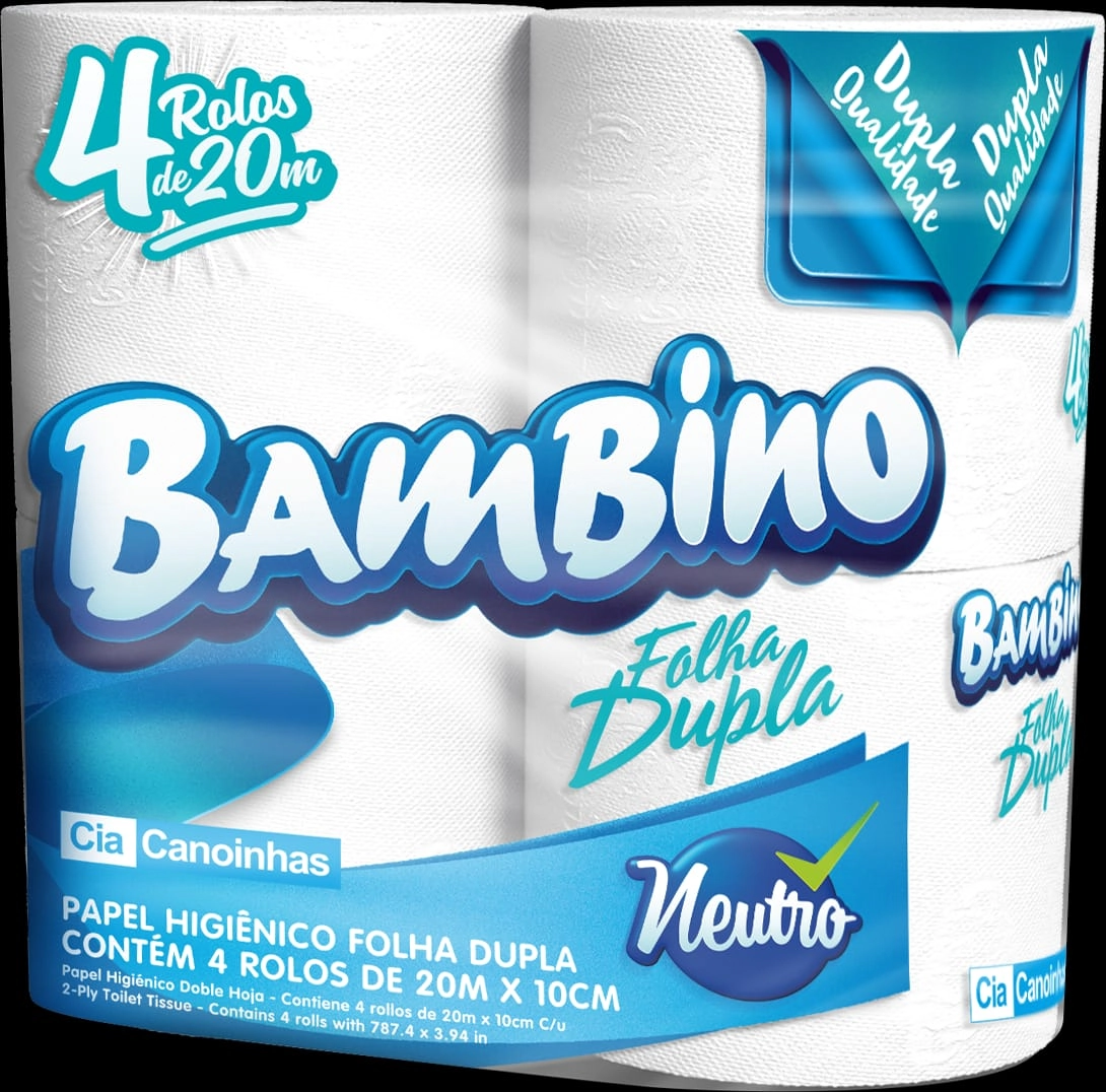 Papel Higiênico Bambino Jr C/4 20m Neutro