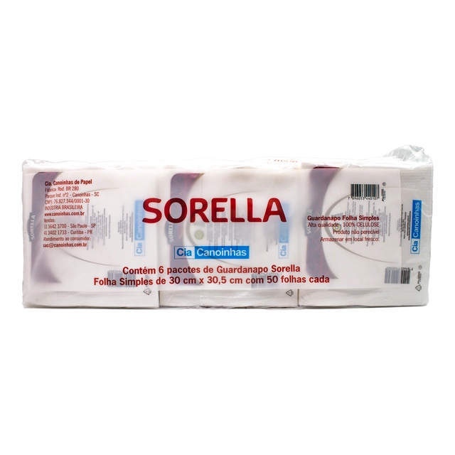 Guardanapo De Papel Sorella 6ux50