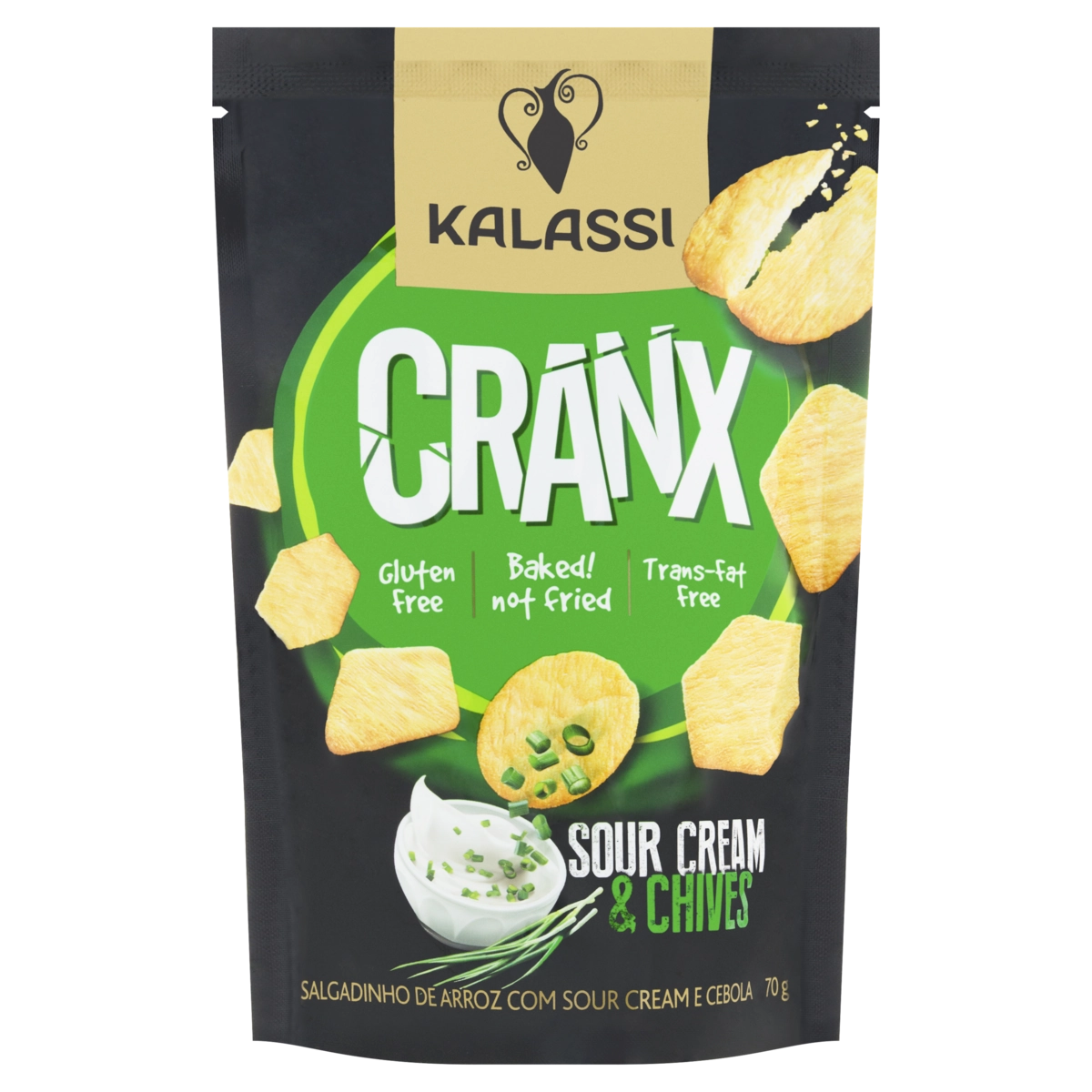 Salgadinho De Arroz Sour Cream E Cebola Kalassi Pacote 70g