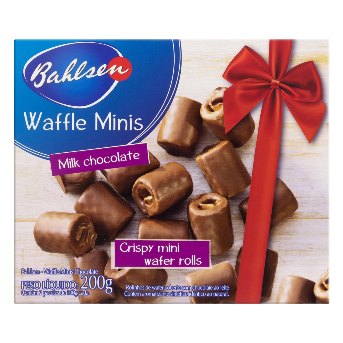 Mini Rolinhos De Wafer Cobertura Chocolate Ao Leite Bahlsen Caixa 200g