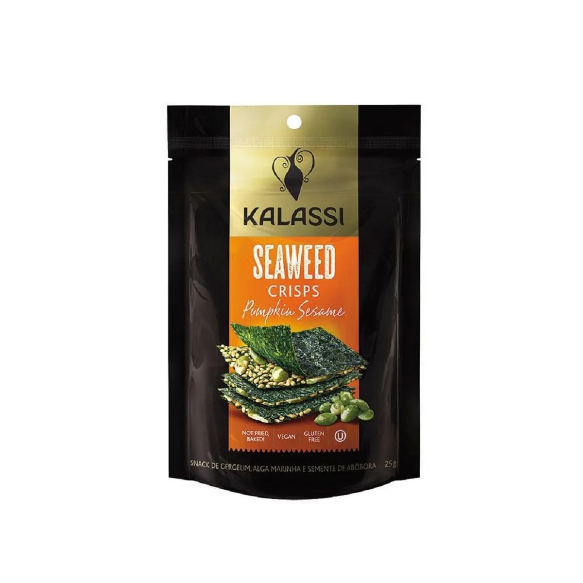 Snack Gergelim, Alga Marinha E Semente De Abóbora Kalassi Pouch 25g