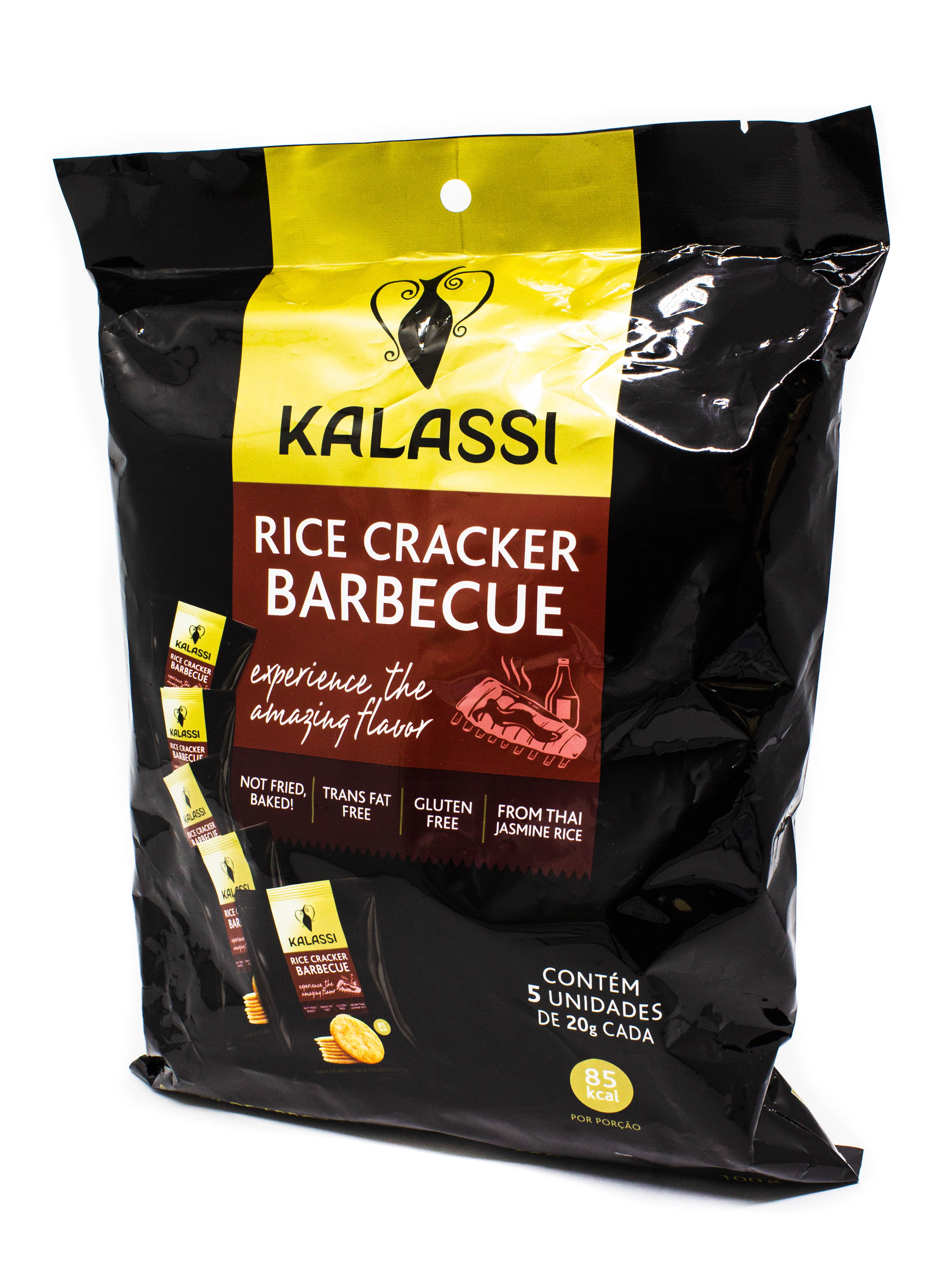 Pack Snack De Arroz Churrasco Kalassi Pacote 100g 5 Unidades