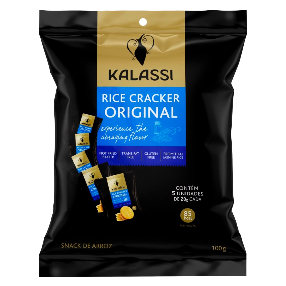 Pack Snack De Arroz Original Kalassi Caixa 160g 8 Unidades