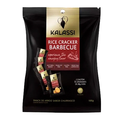 Pack Snack De Arroz Churrasco Kalassi Caixa 160g 8 Unidades