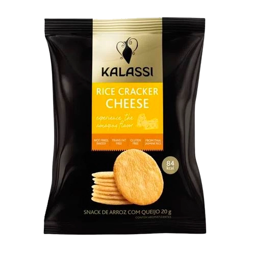 Pack Snack De Arroz Queijo Kalassi Caixa 160g 8 Unidades