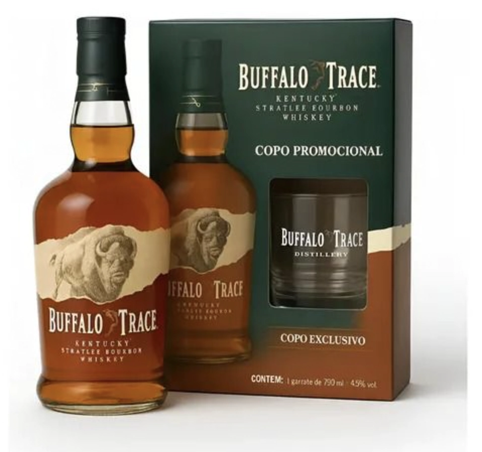 Kit Whisky Bourbon Buffalo Trace 750ml Copo