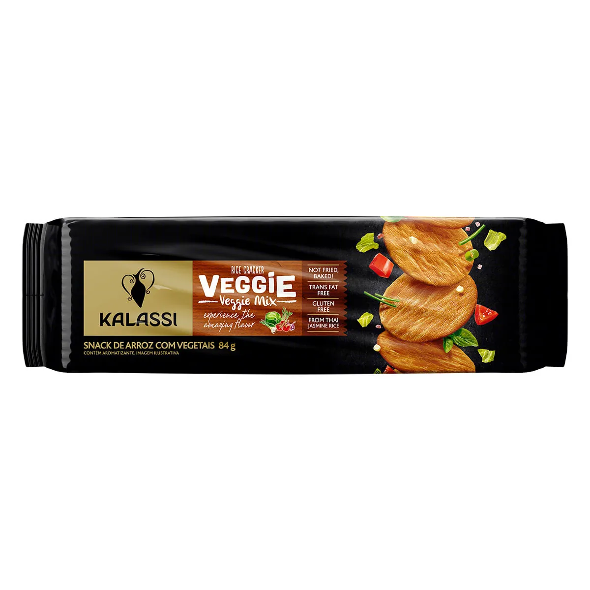 Snack De Arroz Vegetais Kalassi Veggie Pacote 84g