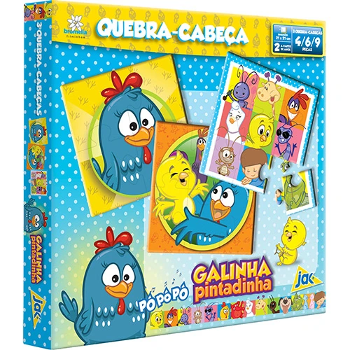 Quebra Cabeça Galinha Pintadinha 4/6/9 Peças Toyster