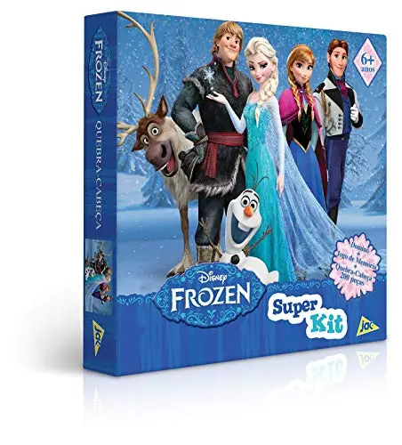 Super Kit Quebra Cabeça Jogo Memória Dominó Frozen Jak