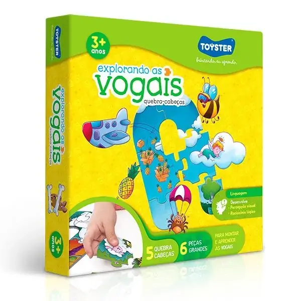 Quebra-Cabeça - Explorando as Vogais - 6 Peças - Toyster