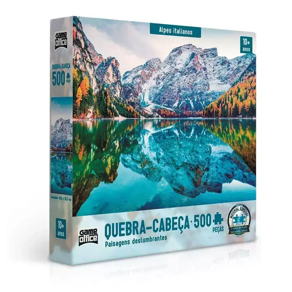 Quebra-Cabeça - 500 Peças - Paisagens Deslumbrantes - Alpes Italianos - Game office - Toyster