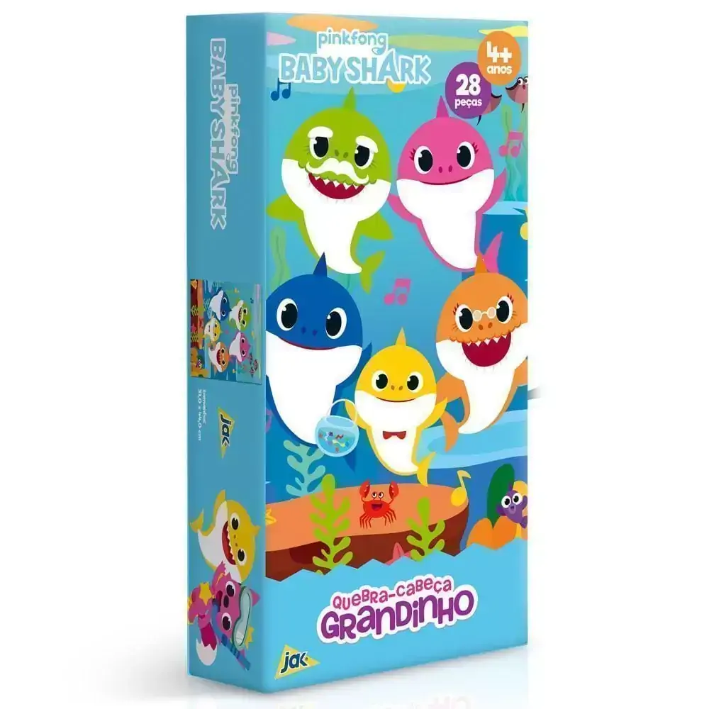 Quebra Cabeça Grandinho - 28 Peças - Baby Shark - Família - Toyster
