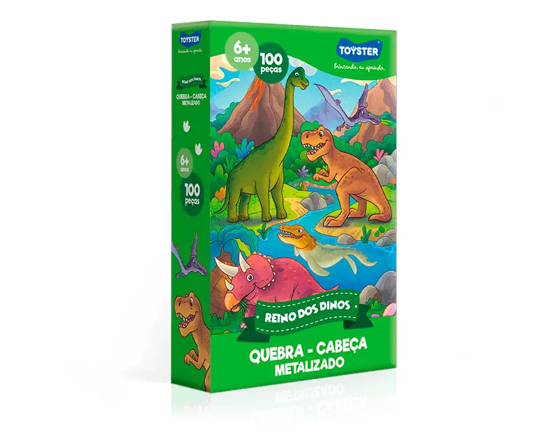Quebra Cabeças 100Pçs Reino Dos Dinos Toyster 2720