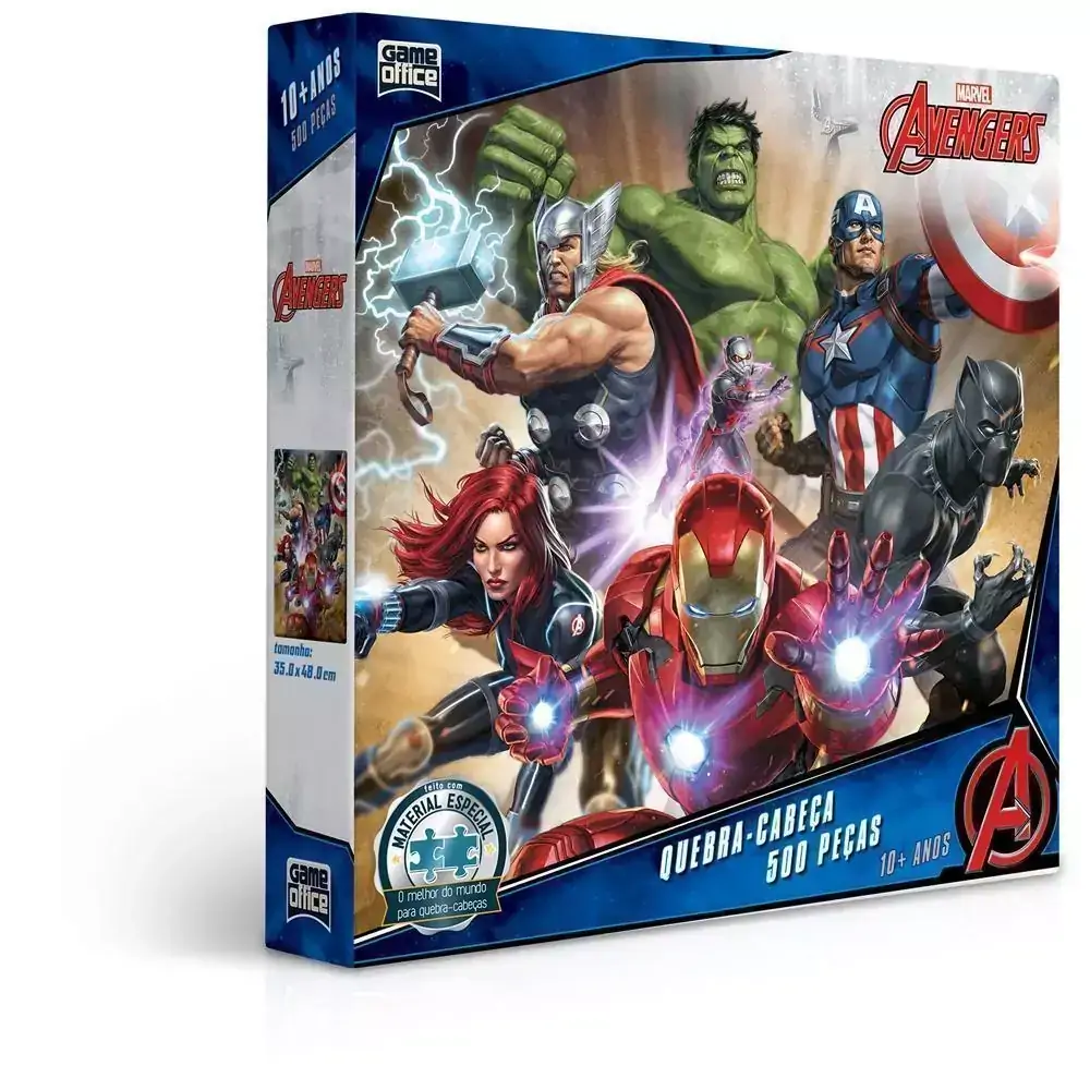 Quebra-Cabeça - 500 Peças - Disney - Marvel - Os Vingadores - Game Office - Toyster