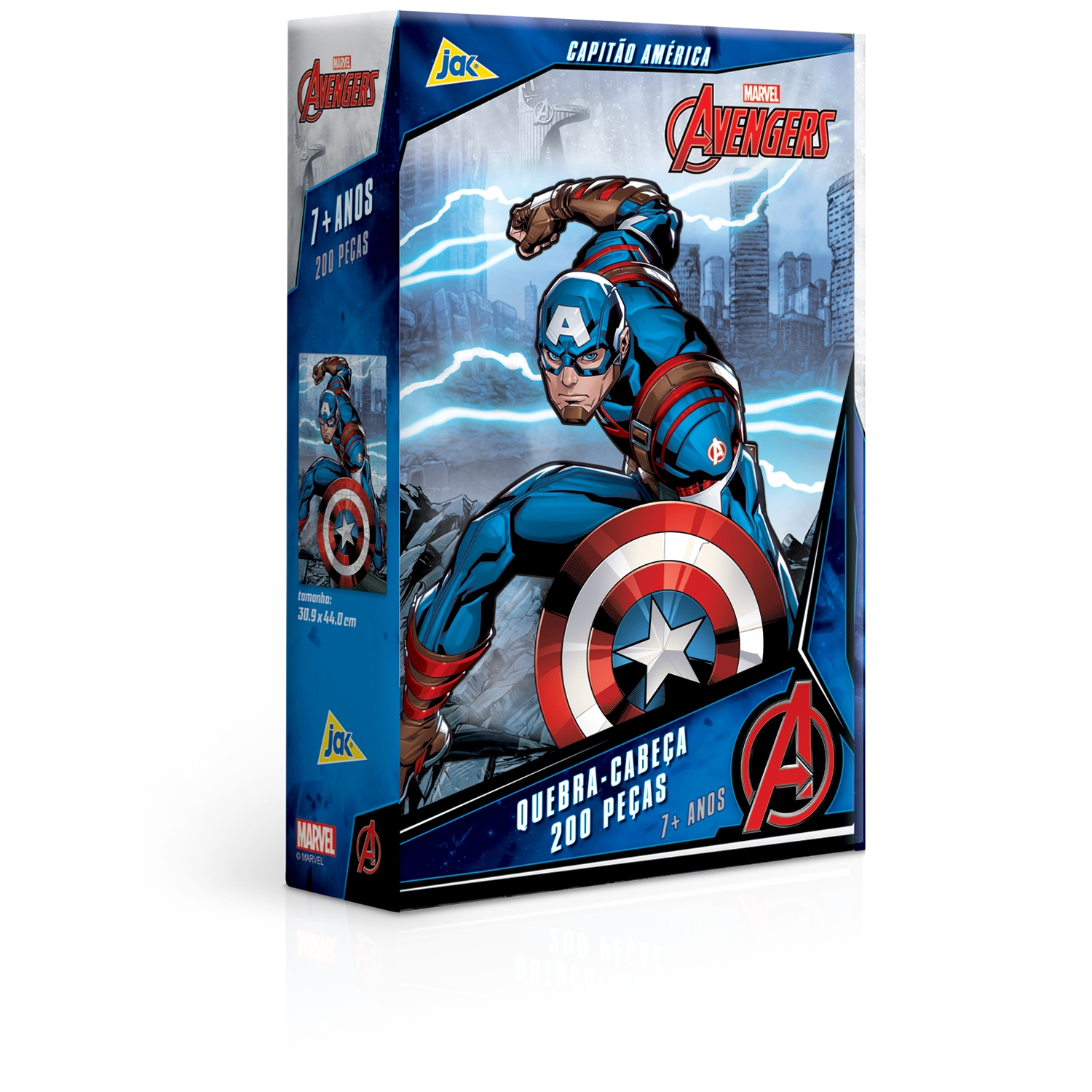 Quebra-Cabeça - 200 Peças - Disney - Marvel - Os vingadores - Capitão América - Toyster