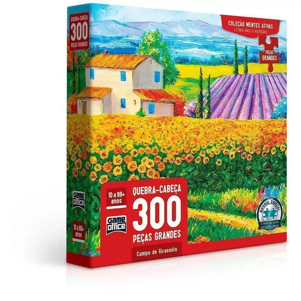Quebra-Cabeça - 300 Peças - Mentes Ativas - Campo de Girassóis - Toyster