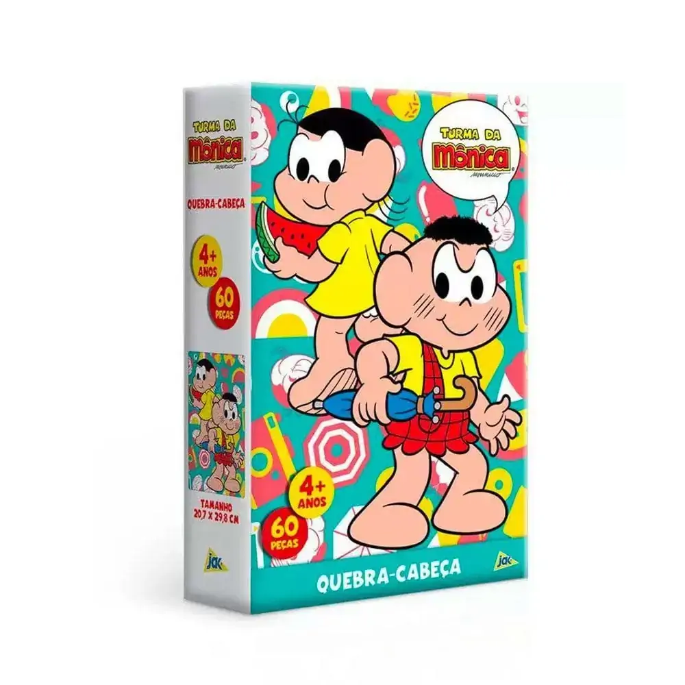 Quebra-Cabeça - 60 Peças - Turma da Mônica - Cascão e Magali - Toyster
