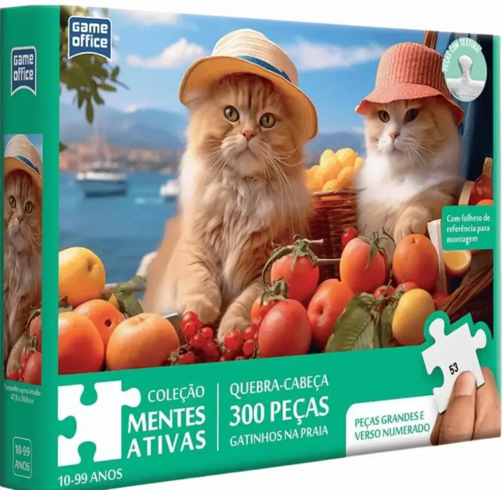Mentes Ativas Gatinhos Na Praia Quebra Cabeça 300 Peças