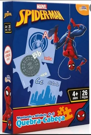 Quebra Cabeca Homem Aranha Montando O Alfabeto De A A Z 8042