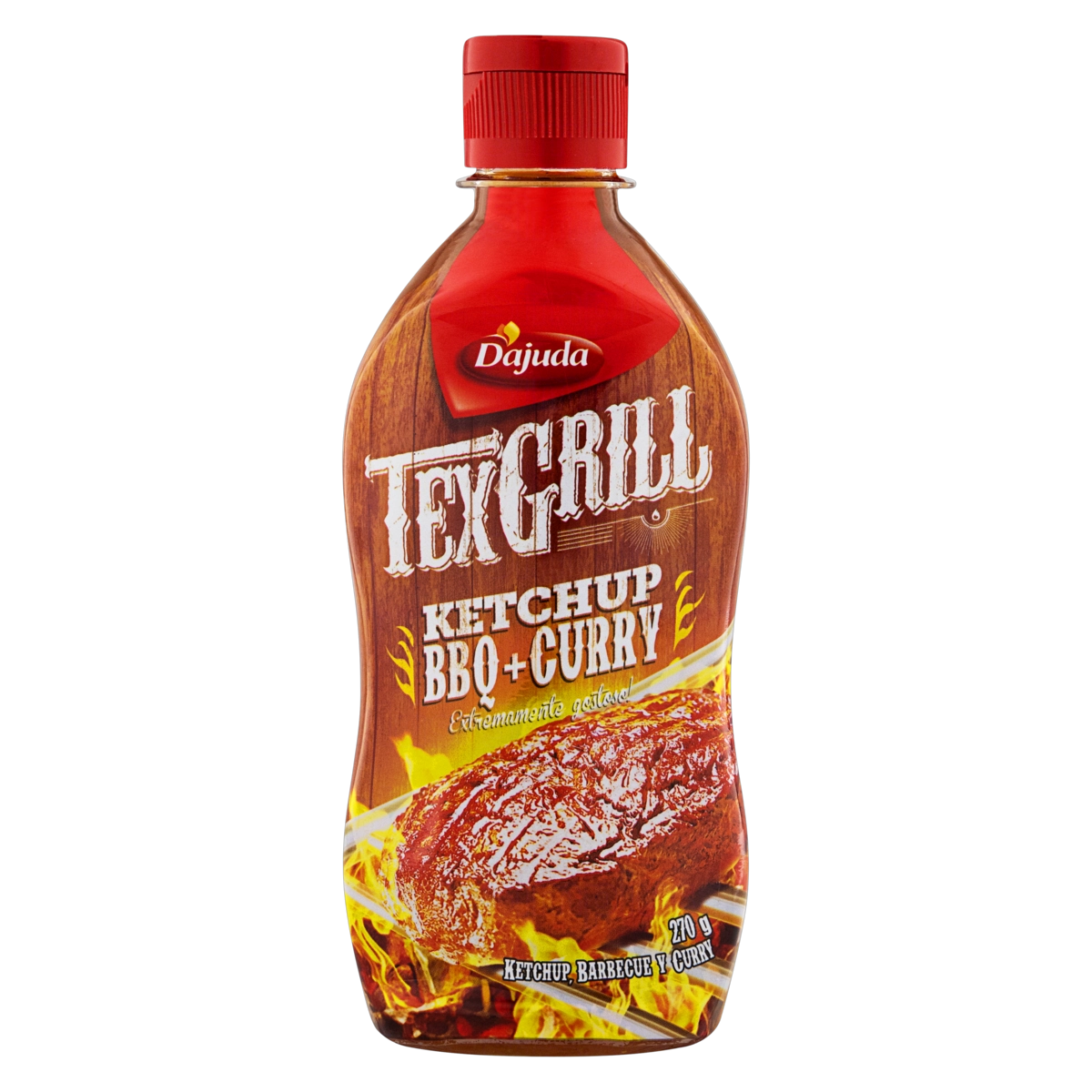 Ketchup Com Barbecue E Curry Dajuda Texgrill Squeeze 270g