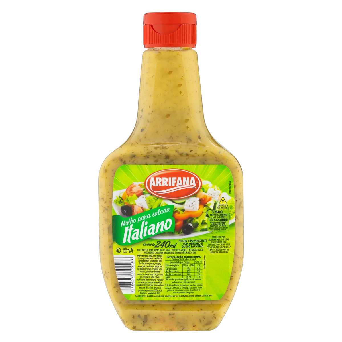 Molho Para Salada Italiano Arrifana Squeeze 240ml