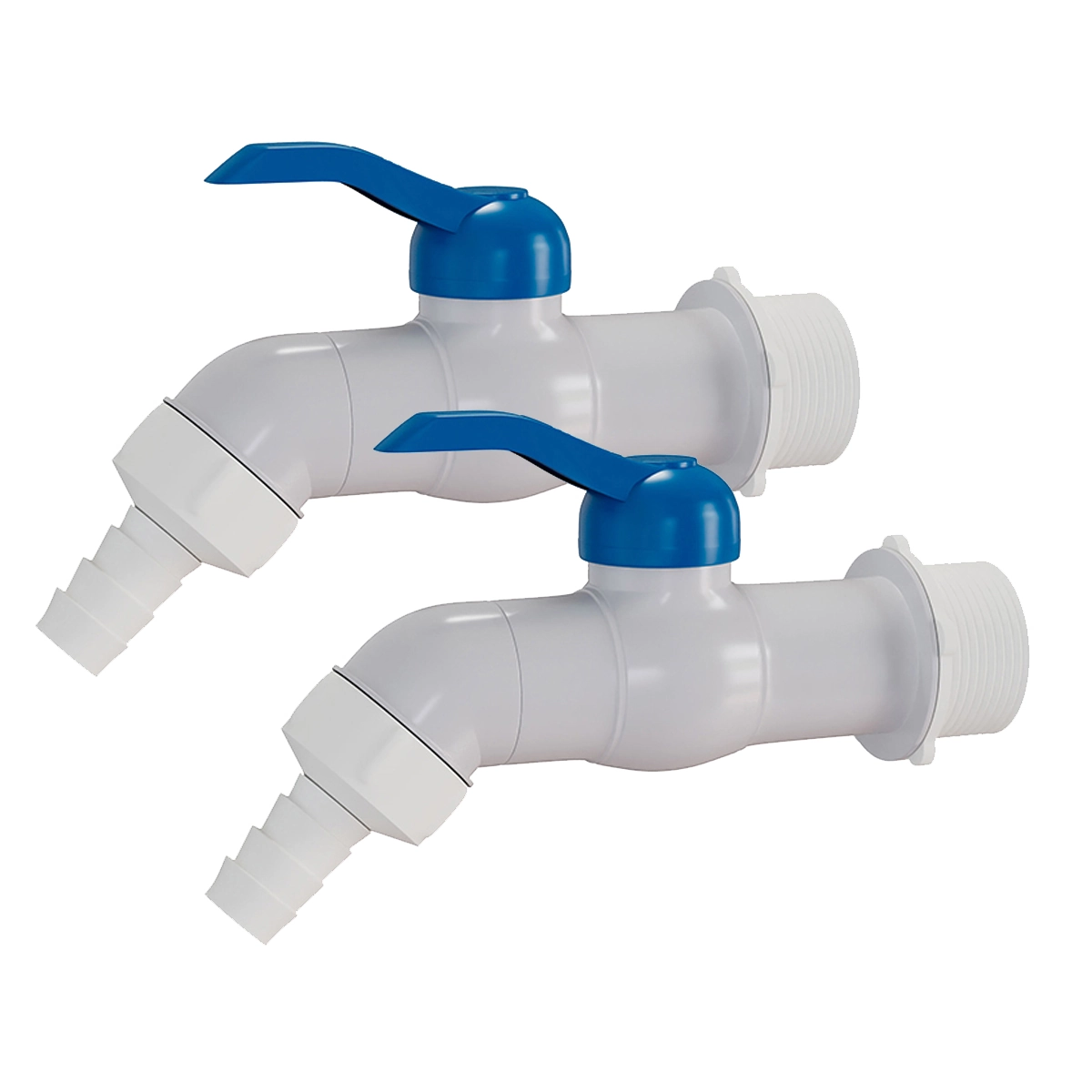 Kit 2 Torneira Esfera Pvc Jardim Tanque 1/2   3/4   Branca