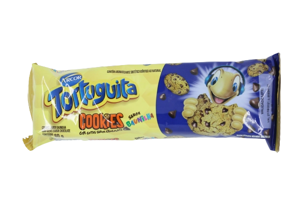 Biscoito Cookie Baunilha Com Gotas De Chocolate Tortuguita Pacote 60g