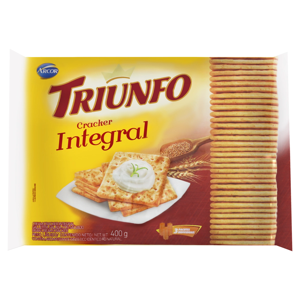 Biscoito Cracker Integral Arcor Triunfo Pacote 400g
