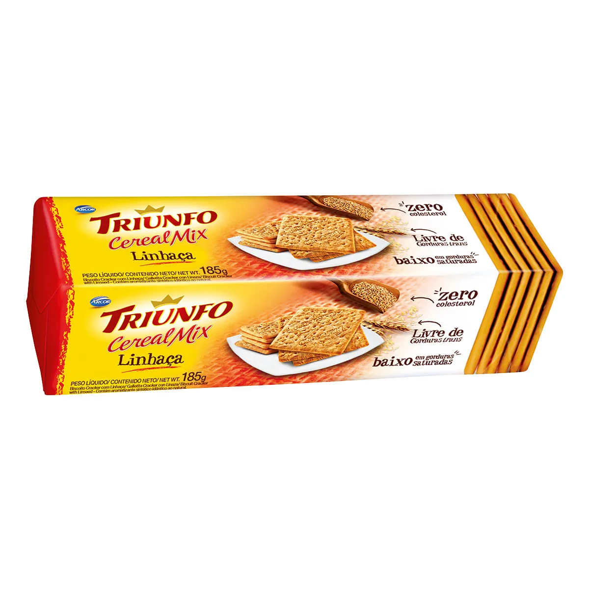 Biscoito Cracker Linhaça Arcor Triunfo Cereal Mix Pacote 185g
