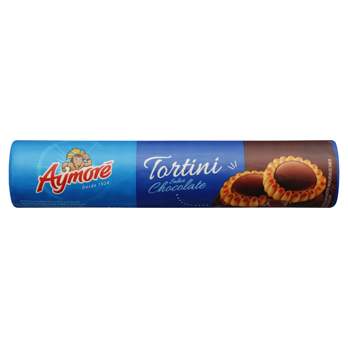Biscoito Tortini Recheio Chocolate Aymoré Pacote 140g