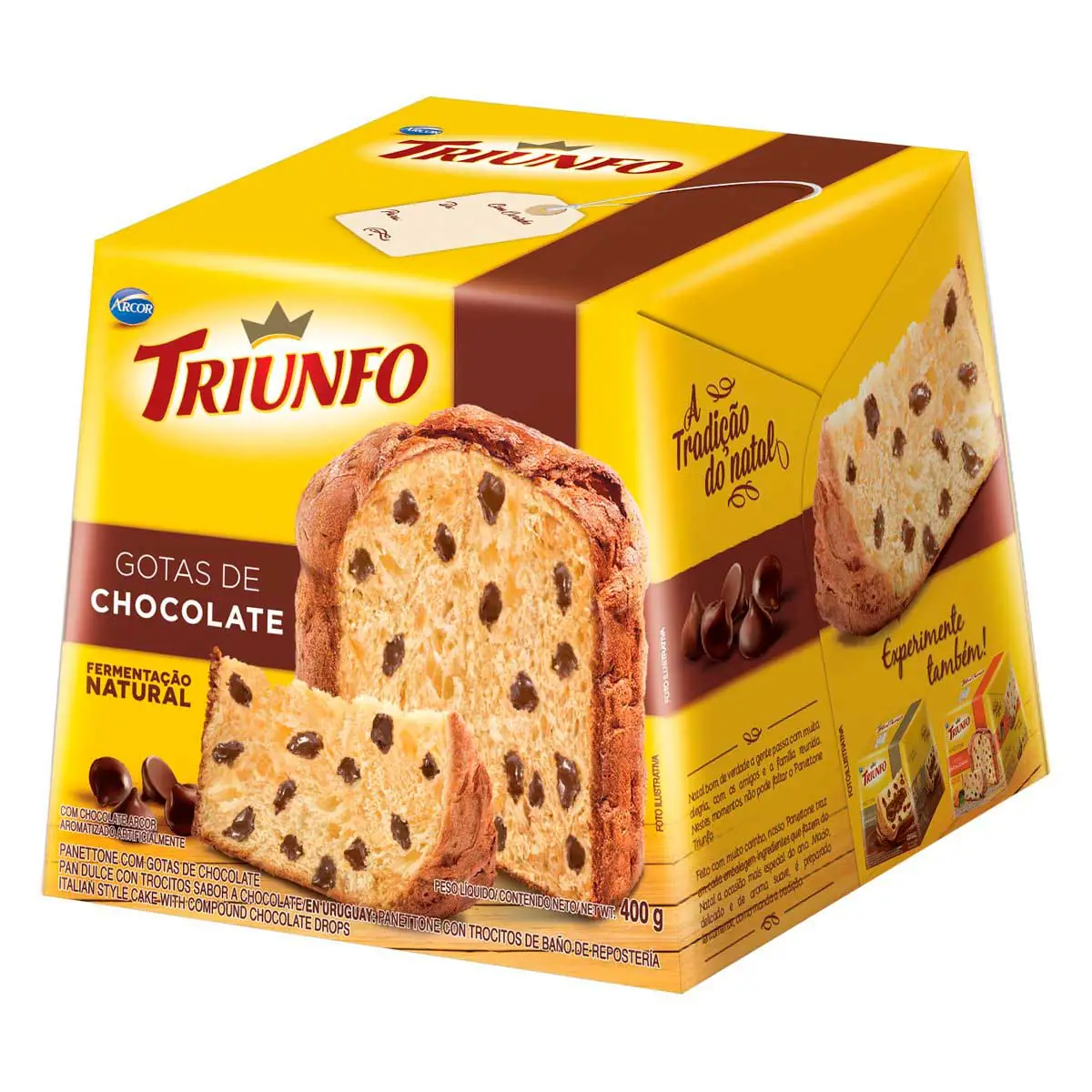 Panettone com Gotas de Chocolate TRIUNFO Caixa 400g