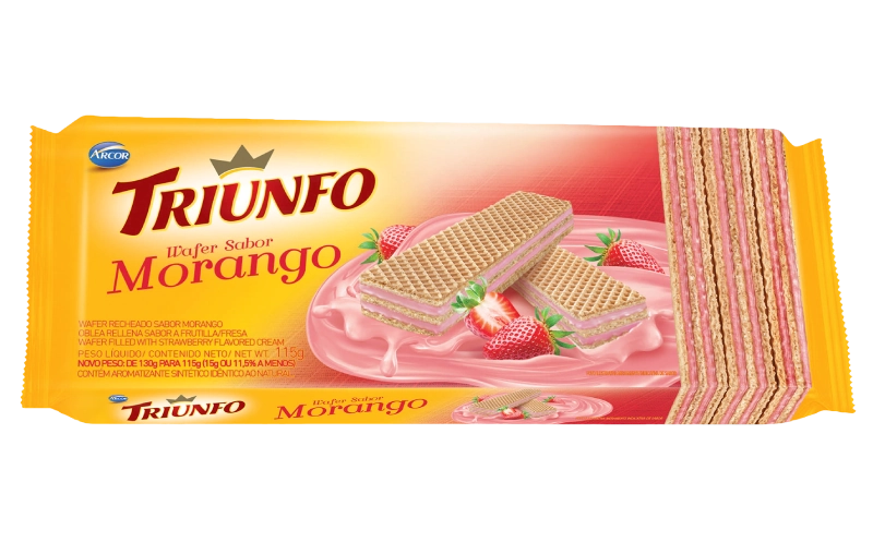 Biscoito Wafer Triunfo Pt Morango