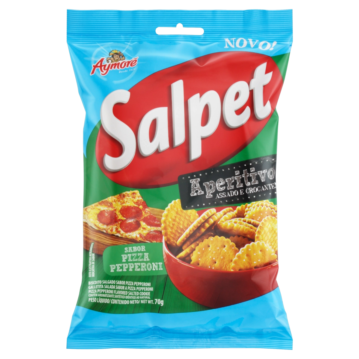 Biscoito Pizza Pepperoni Aymoré Salpet Pacote 70g