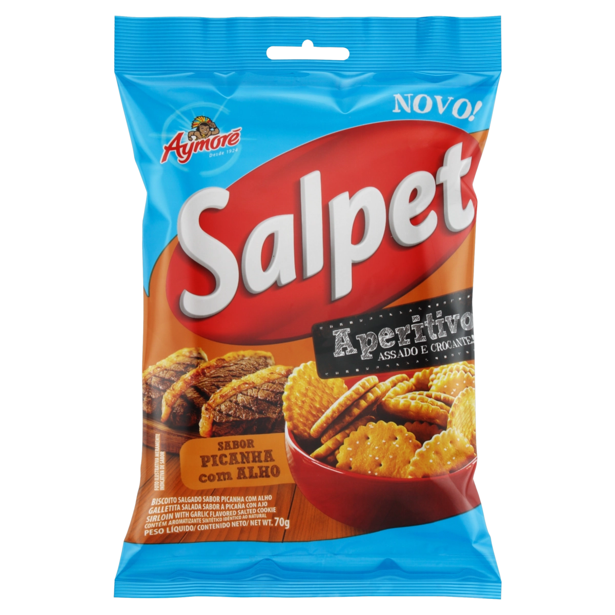 Biscoito Picanha Com Alho Aymoré Salpet Pacote 70g