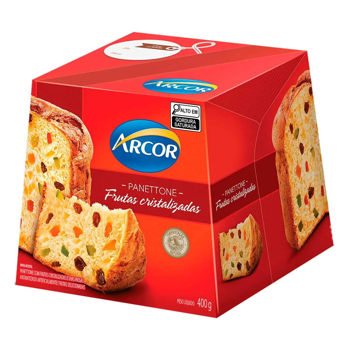 Panettone Com Frutas Cristalizadas E Uvas Passas Arcor Caixa 400g