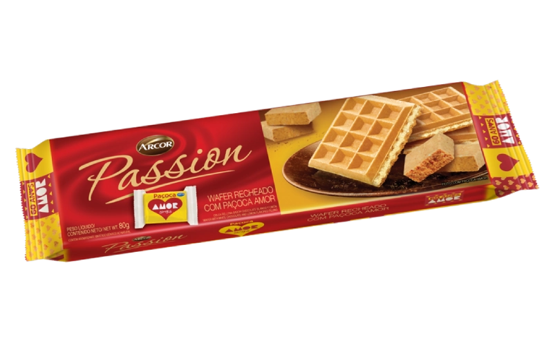 Bisc Waffer Arcor Passion Pacoca Amor 80gr