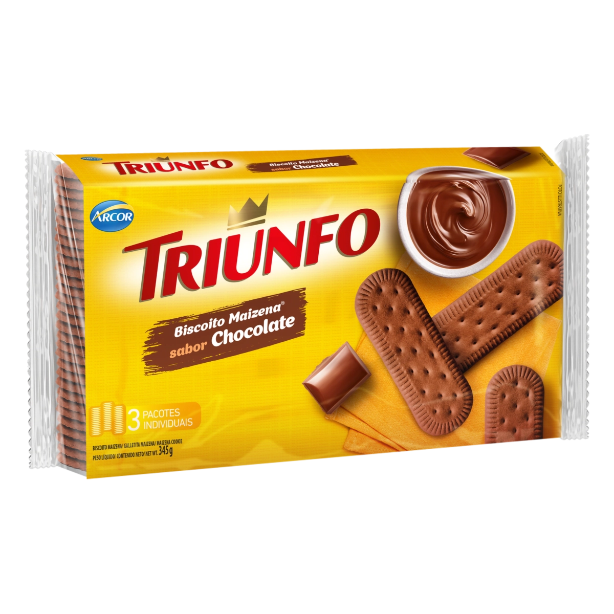 Biscoito Maizena Chocolate Triunfo Pacote 345g