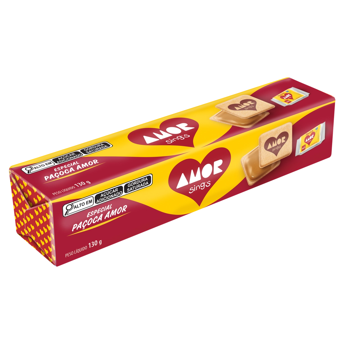Biscoito Recheio Paçoca Amor Sings Pacote 130g